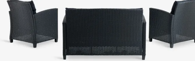 Loungesæt MORA 4-pers. sort