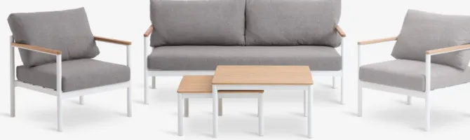 Loungesæt ODDESUND 4.5-pers. hvid