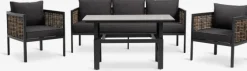 Loungesæt SALTEN 5-pers. hurtigtørrende sort