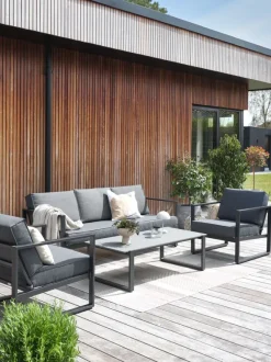 Loungesæt VONGE 5-pers. hurtigtørrende sort