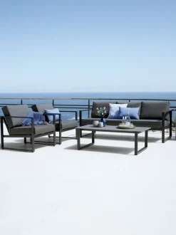 Loungesæt VONGE 5-pers. hurtigtørrende sort