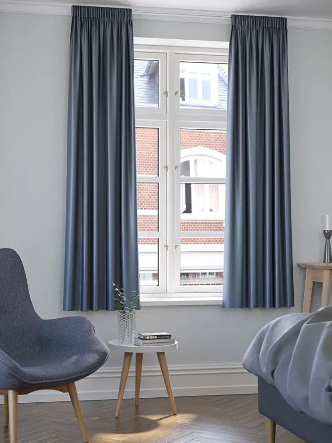 Lysdæmpende gardin AMUNGEN 1x140x175 blå