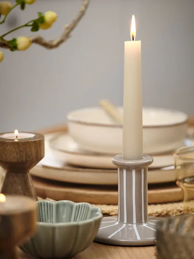 Lysestage MARK Ø10xH8cm grå