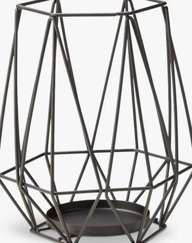 Lysestage NORDIC Ø16xH19cm sort