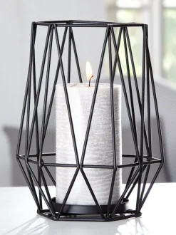 Lysestage NORDIC Ø16xH19cm sort