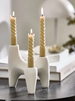 Lysestage VIGNIR B13xL16xH15cm råhvid