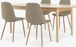 MARSTRAND L200 bord eg + 4 BISTRUP stole sand