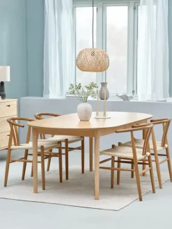 MARSTRAND L200 bord eg + 4 GUDERUP stole eg/natur