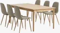 MARSTRUP L190/280 bord eg + 4 BISTRUP stole sand