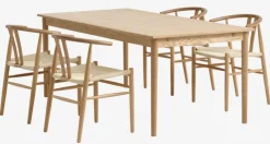 MARSTRUP L190/280 bord eg + 4 GUDERUP stole eg/natur