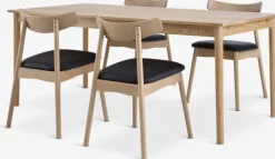 MARSTRUP L190/280 bord eg + 4 LYNGHOLM eg/sort