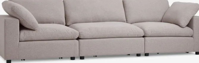 Modulsofa LUNDBY 3-pers. sandfarvet stof