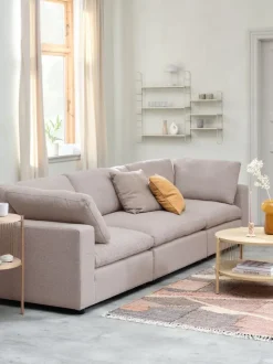 Modulsofa LUNDBY 3-pers. sandfarvet stof