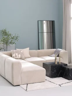 Modulsofa SKEJBY hjørne sandfarvet stof