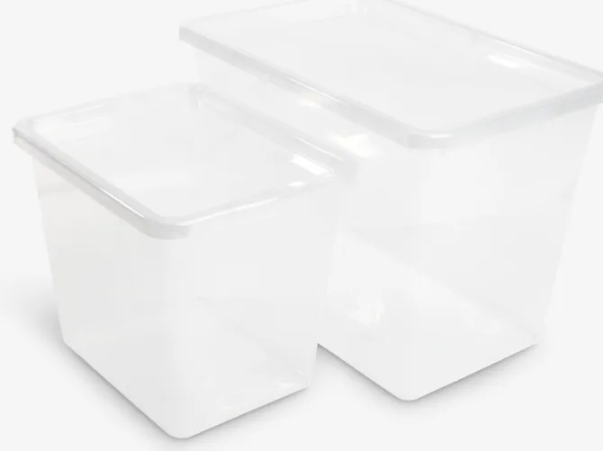 Opbevaringsboks BASIC BOX 80L m/låg transparent