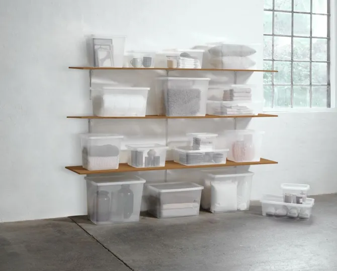 Opbevaringsboks BASIC BOX 31L m/låg transparent