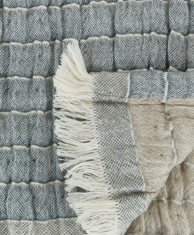 Plaid ENE 130x170 blå/beige