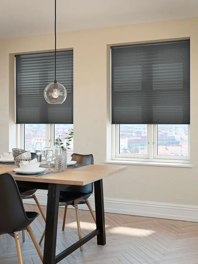 Plisségardin HOVDEN 80x160 grå trådløst