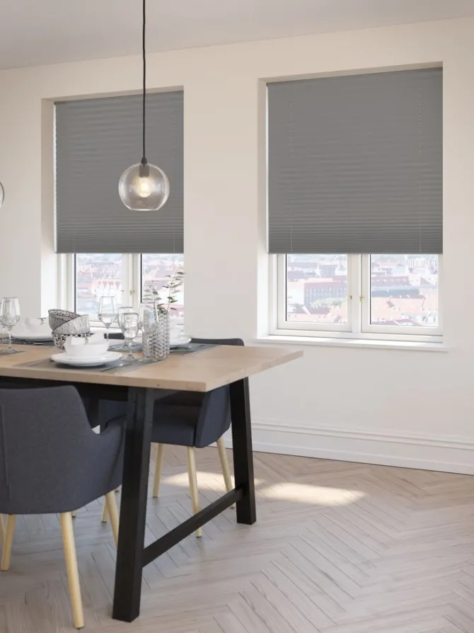 Plisségardin mørklægning FYN 80x160 grå trådløst