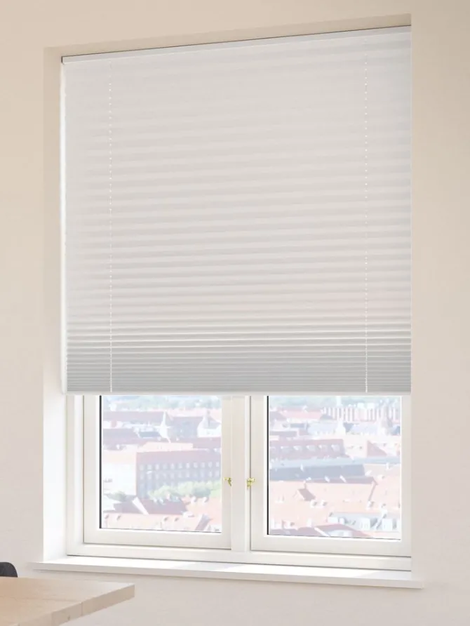 Plisségardin mørklægning FYN 80x160cm hvid trådløst