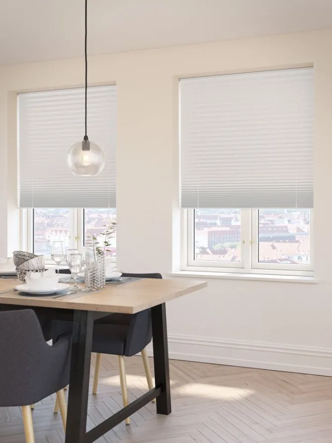 Plisségardin mørklægning FYN 80x160cm hvid trådløst