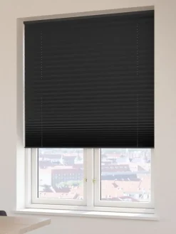 Plisségardin mørklægning FYN 80x160 sort trådløst