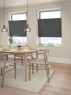 Plisségardin mørklægning HVEN 60x130cm grå up/down