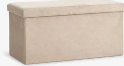 Puf AUNING 76x38 m/opbevaringsplads mørk sand velour