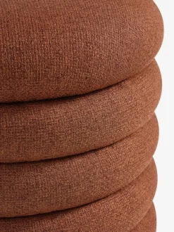 Puf DALENE Ø45 m/opbevaringsplads terrakottafarvet stof