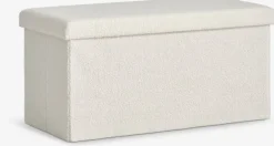 Puf NYSTED 76x38 m/opbevaringsplads råhvid teddy