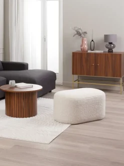 Puf OREBO 84x45 råhvid teddy