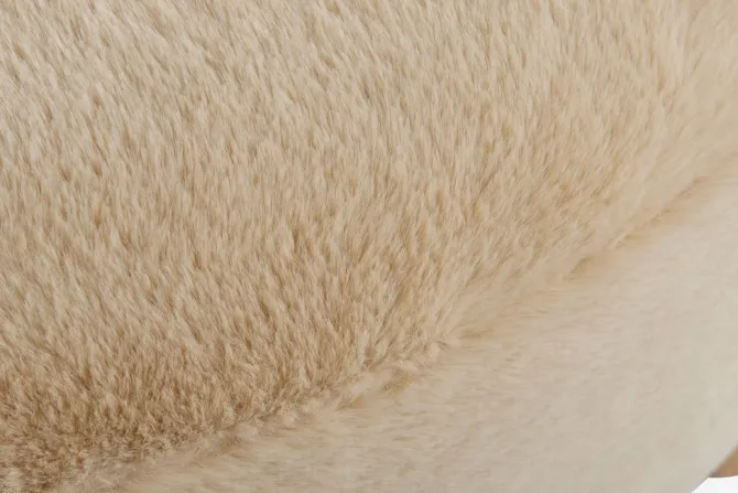 Puf RAMSDAL Ø70 beige teddy/egefarve