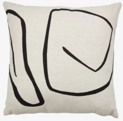 Pyntepude HVITVEIS 45x45 råhvid/sort