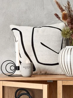 Pyntepude HVITVEIS 45x45 råhvid/sort