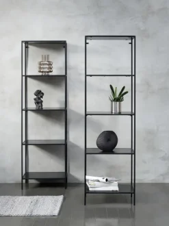 Reol HORBELEV 5 hylder smal sort