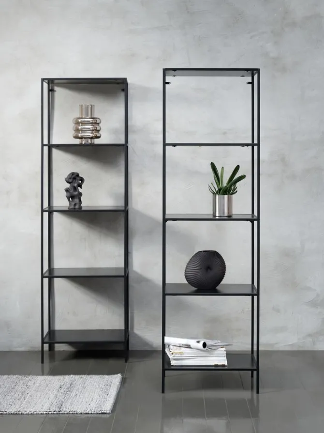 Reol HORBELEV 5 hylder smal sort