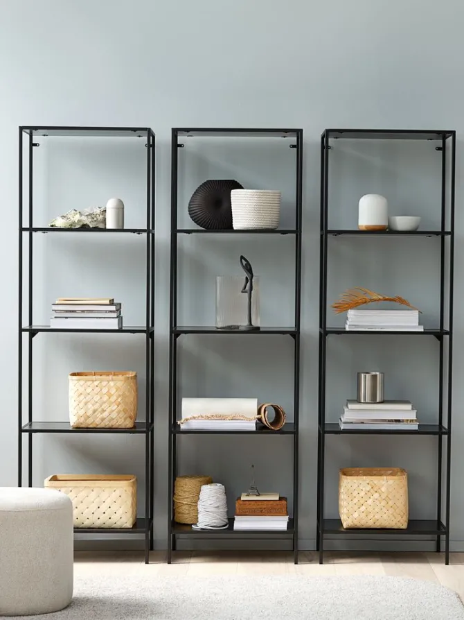 Reol HORBELEV 5 hylder smal sort