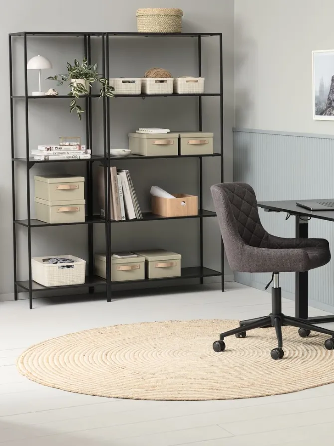 Reol HORBELEV 5 hylder smal sort