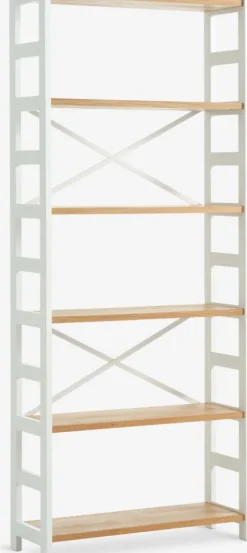 Reol INTRUP bred 6 hylder hvid/eg