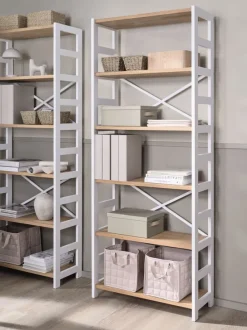 Reol INTRUP bred 6 hylder hvid/eg