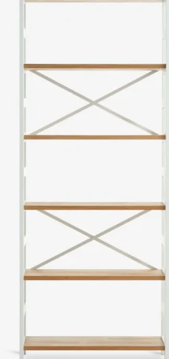 Reol INTRUP bred 6 hylder hvid/eg