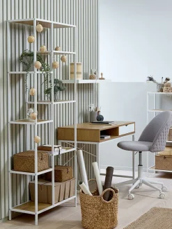 Reol TRAPPEDAL 7 hylder egefarve/hvid