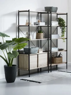 Reol VANDBORG 5 hylder eg/sort