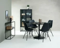 RINGSTED Ø100 bord sort + 4 KLARUP stole sort