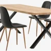 ROSLEV L200 bord eg natur + 4 JONSTRUP stole sort/eg
