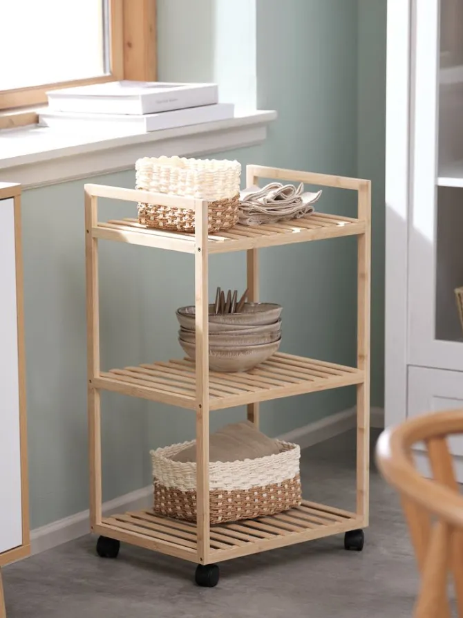 Rullebord EGTVED 3 hylder bambus