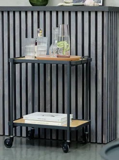 Rullebord GANGSTED 2 hylder egefarve/sort