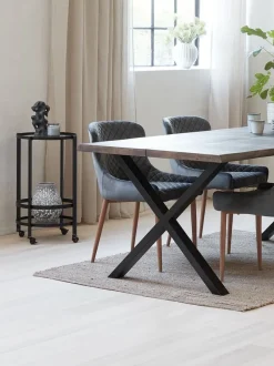 Rullebord SORTEBRO 2 hylder sort/glas