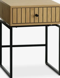 Sengebord HEMDRUP 1 skuffe egefarve/sort