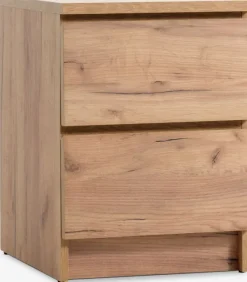 Sengebord LIMFJORDEN 2 skuffer natur egefarve